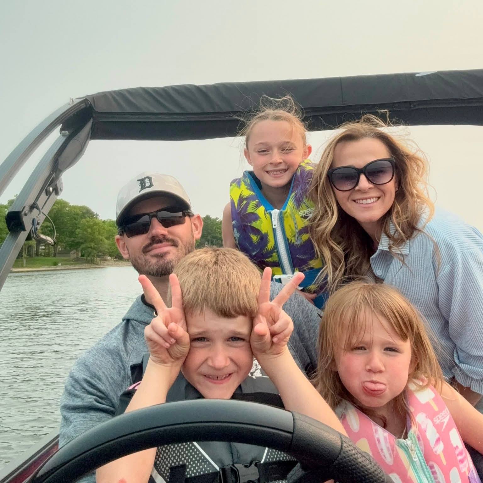 Turner family on boat